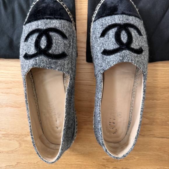 Chanel Espadrille 38 Woven Felt CC Runway Rare Flats CC-0322N-0082 - Picture 6 of 11